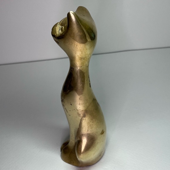 Vintage Solid Brass Cat Figurine - Picture 6 of 9